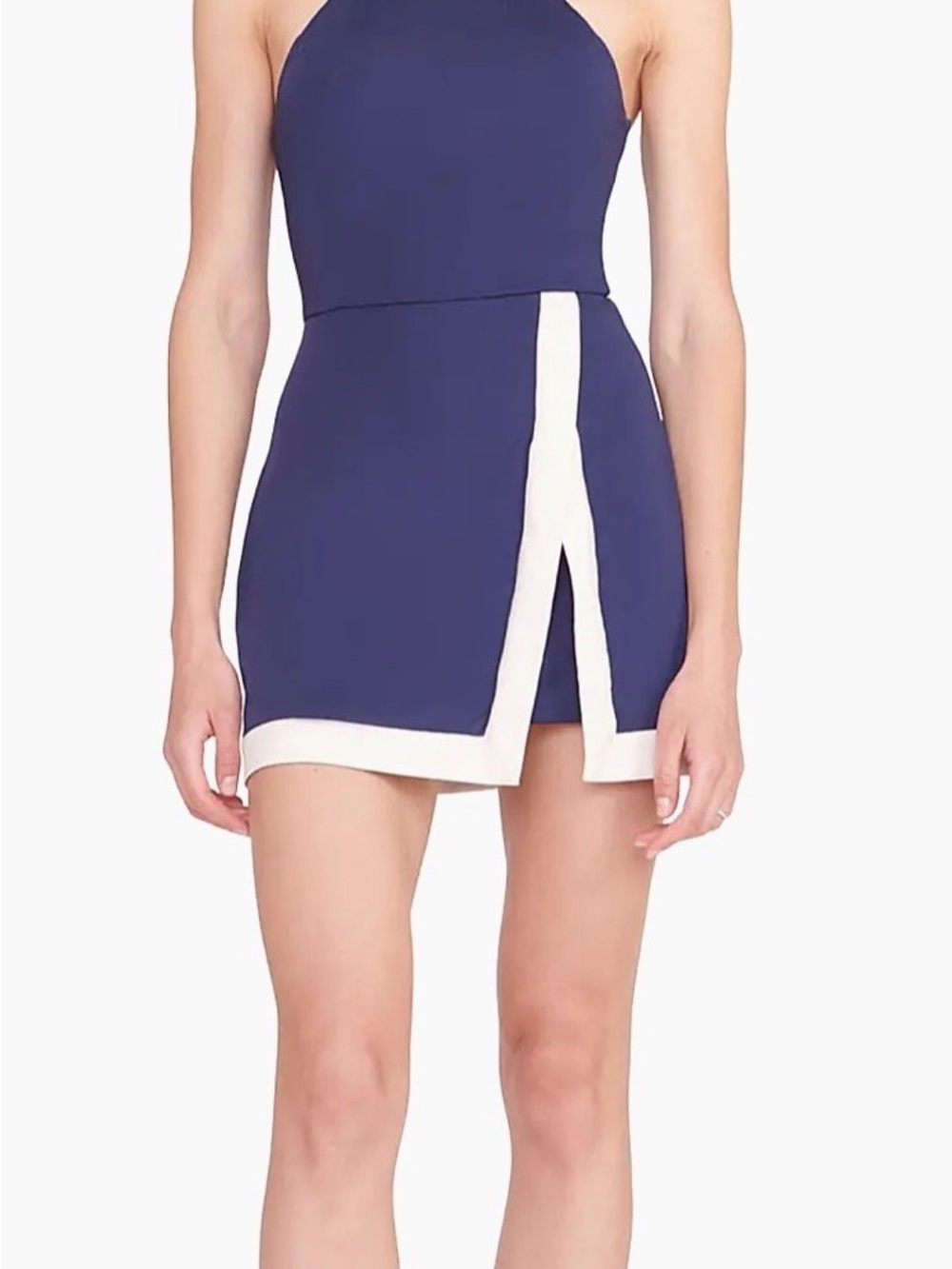 NWT STAUD Top spin  Mini Dress Shorts Size XL Navy/Ivory $235
